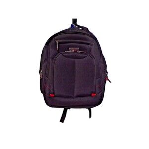 American Travler Black & Red Backpack with Tag Tons of Storage Side Pockets Too!